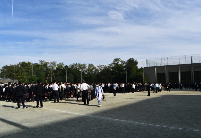 【中学】避難訓練