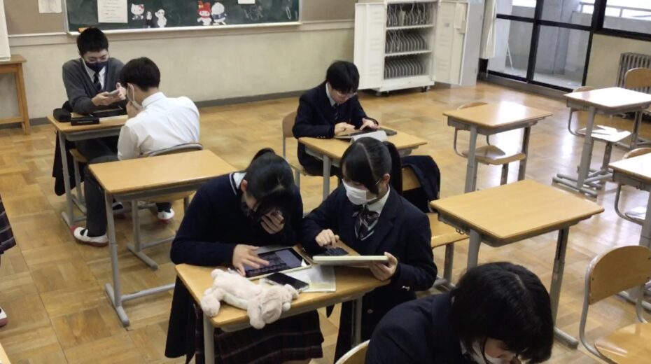 語学研修の発表準備